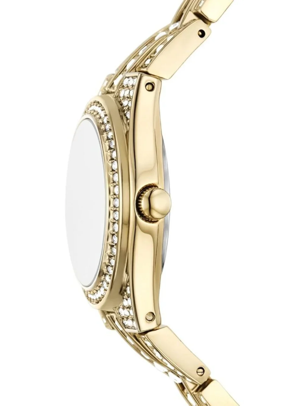 Relic Women's Gold Analog Quartz Fossil Queen's Court Diamond Round Luxury Watch